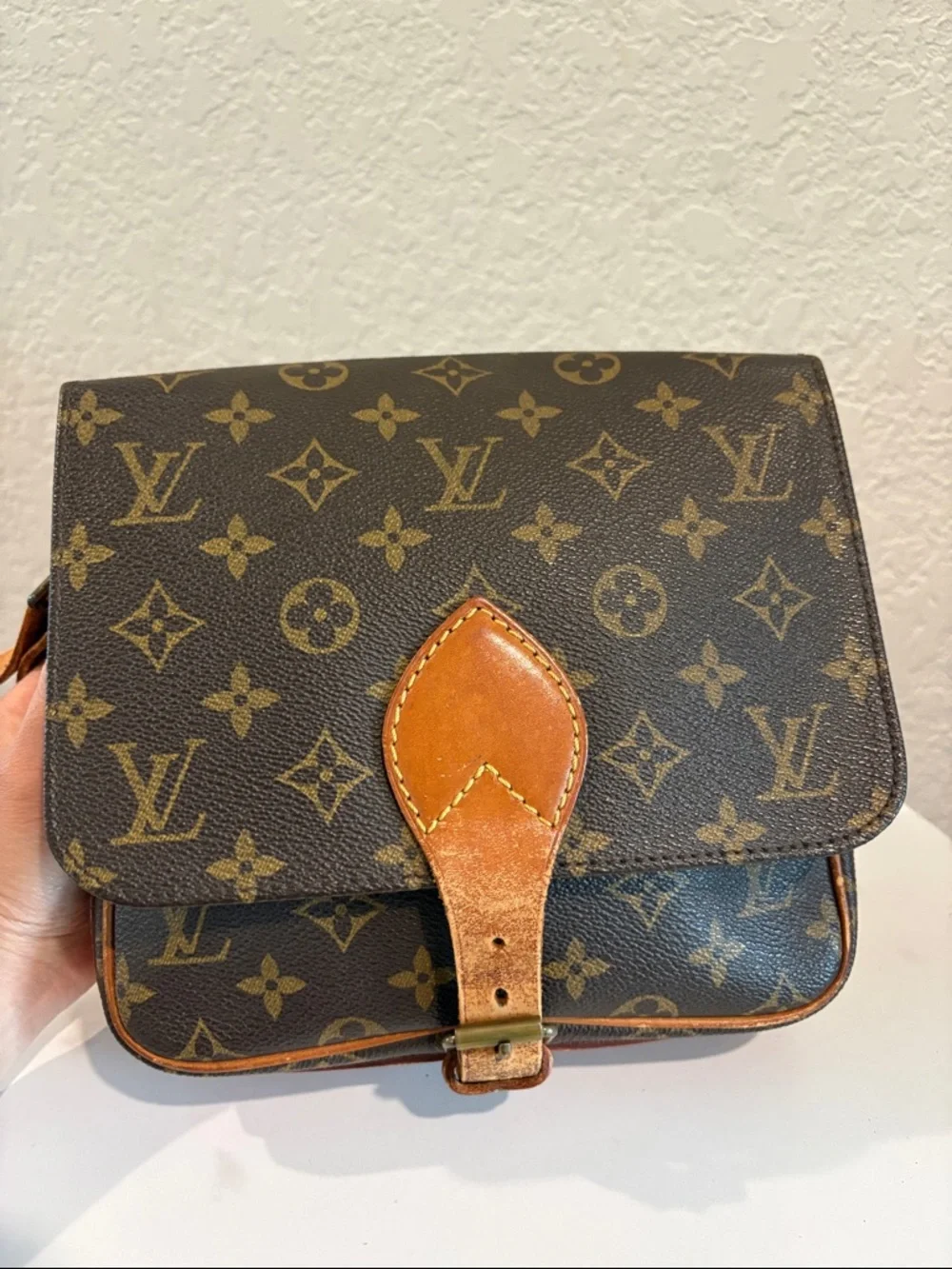 Louis Vuitton 872 SL Cartouchiere MM Brown Monogram Crossbody Bag